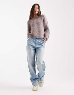 Vero Moda Soft Fluffy Knit O-neck Sweater In Neutral