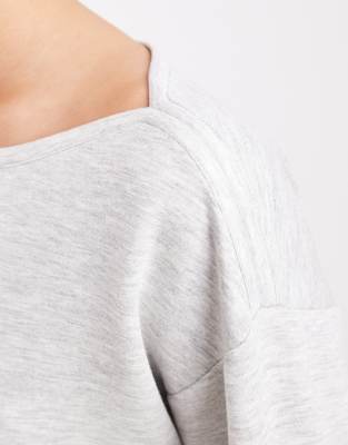 Vero Moda Soft Jersey Boat Neck Sweatshirt Co-ord In Gray