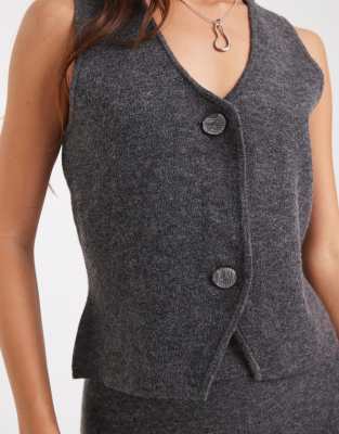 Vero Moda Soft Knit Vest In Gray