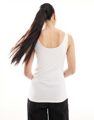 Vero Moda Soft Longline Tank Top In White