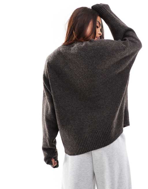 Vero Moda soft o-neck sweater in chocolate brown