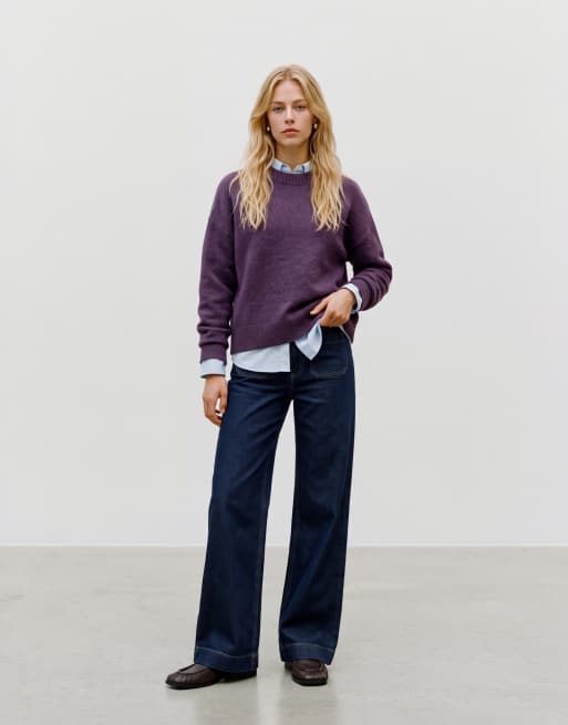 Vero Moda soft o-neck jumper in purple , 3 of 5