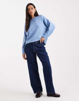 Vero Moda Soft O-neck Sweater In Blue