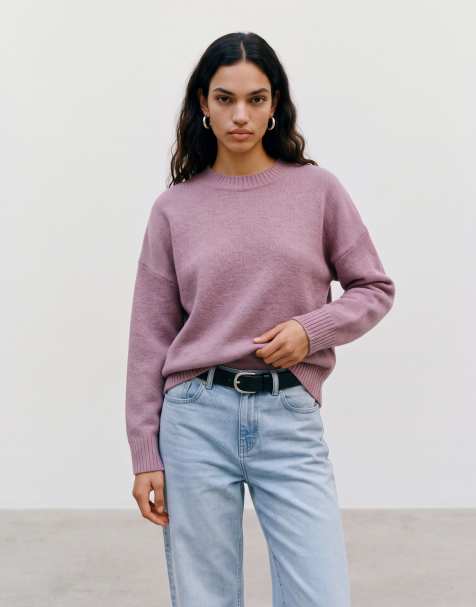 Vero Moda soft o-neck sweater in lilac melange - view 1