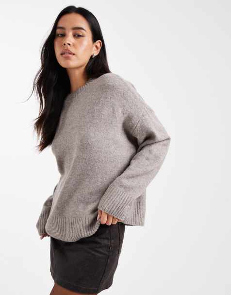 Vero Moda soft o-neck sweater in moon rock - view 1