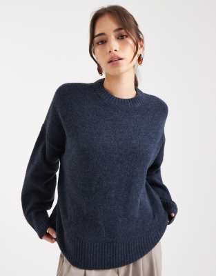 Vero Moda Soft O-neck Sweater In Blue