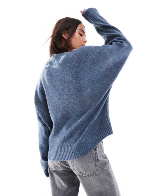 Vero Moda soft o neck sweater in petrol blue