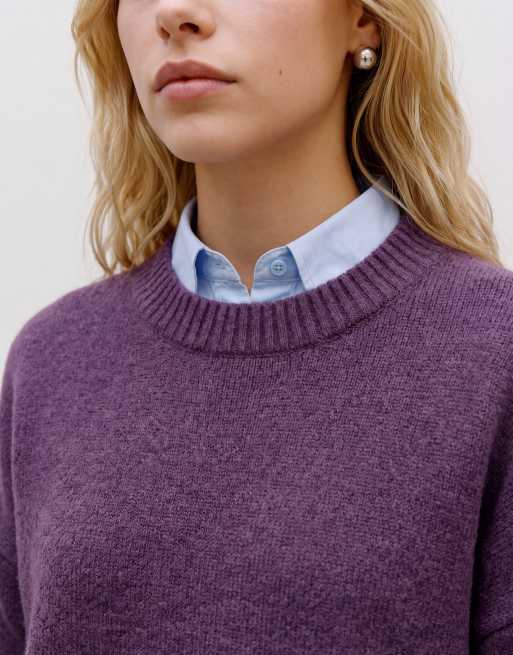 Vero Moda soft o-neck sweater in purple , 4 of 5