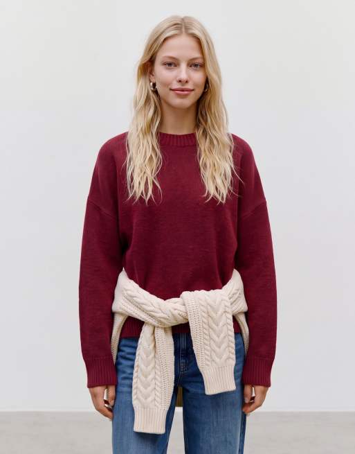 Vero Moda soft o-neck sweater in red, 3 of 5