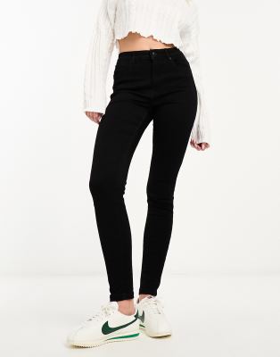 Vero Moda - Sophia - Eng geschnittene Jeans in Schwarz mit hohem Bund