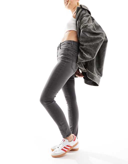 Vero Moda – Sophia – Eng geschnittene Jeans in verwaschenem Grau mit hohem Bund, 4 von 5
