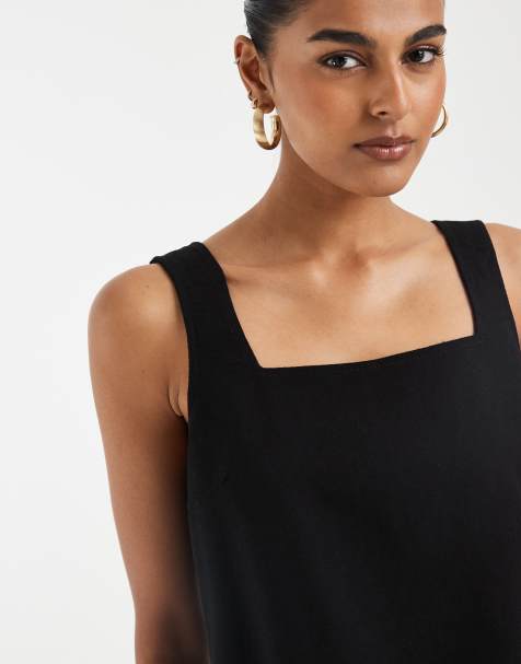 Vero Moda - Sort ærmeløs top med knapdetalje bagpå - Del af sæt - view 1