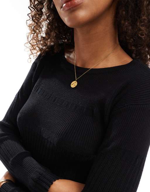 Vero Moda - Sort-strikket top med paneler og lange ærmer - Del af sæt, 3 af 4