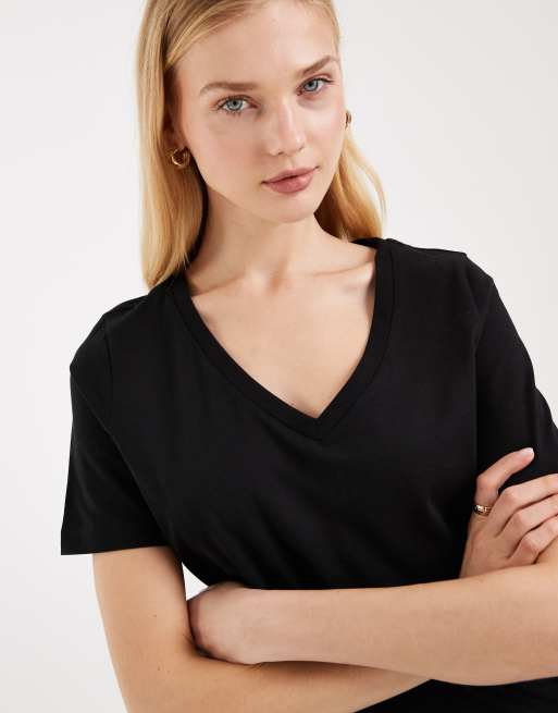 Vero Moda - Sort t-shirt med V-hals, 2 af 4