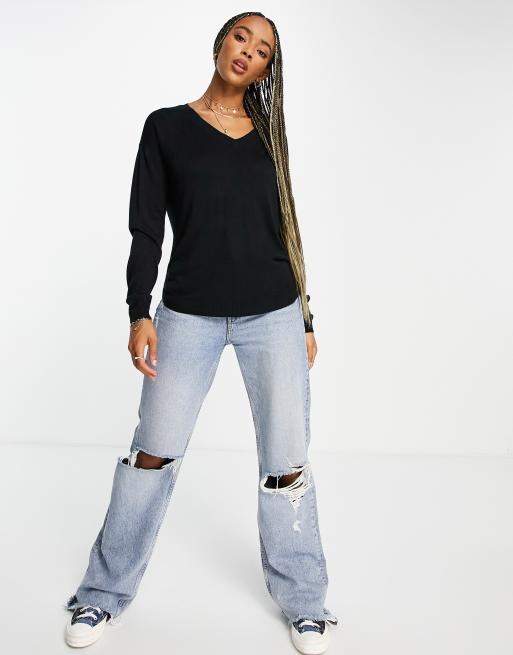 Vero Moda - Sort trøje med V-hals, 3 af 4
