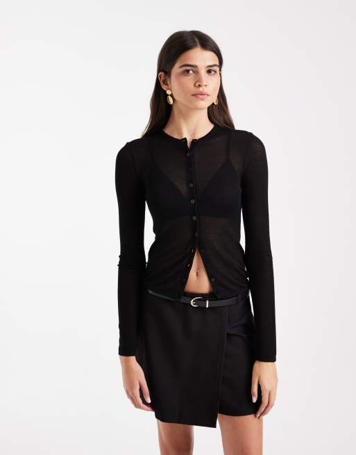 Vero Moda spódnicospodnie kopertowe z paskiem w kolorze czarnym, 2 z 5