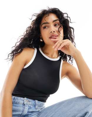 black tank with white trim