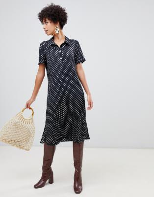 Vero Moda spot midi shirt dress ASOS Vero Moda spot midi shirt dress ASOS