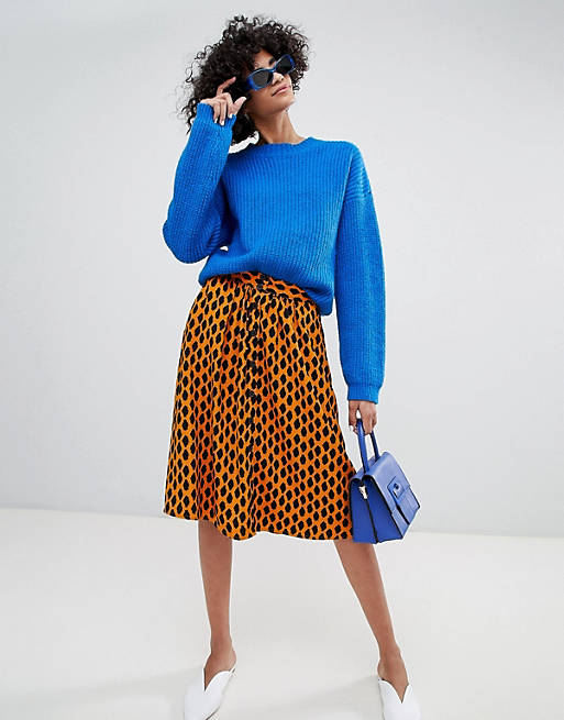 Vero Moda Spotted Midi Skirt