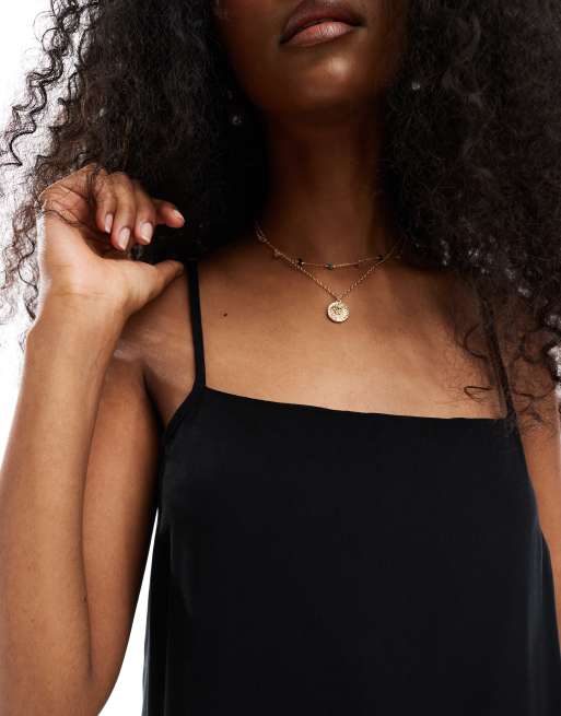 Vero Moda square neck cami mini dress in black, 3 of 4