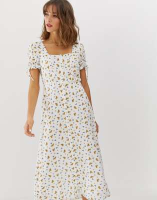 square neck tea dress