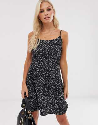 black floral cami dress