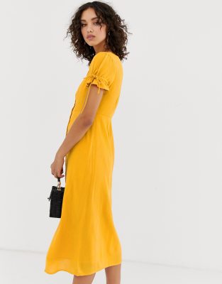 vero moda square neck ditsy floral maxi tea dress