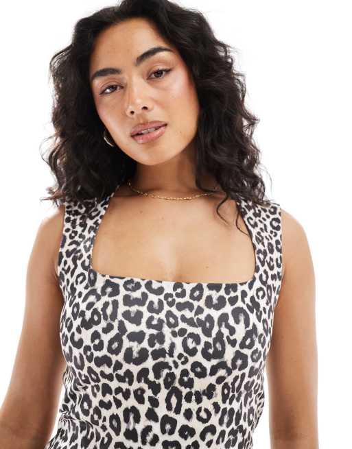 Vero Moda square neck tank top in leopard print | ASOS