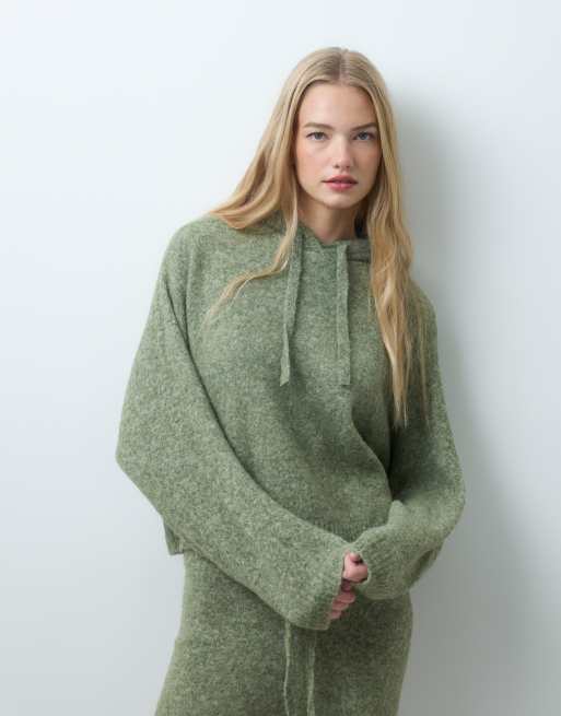 Vero Moda – Grönt, stickat set med huva, 3 av 3