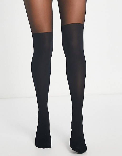 Vero Moda stocking illusion tights in black | ASOS