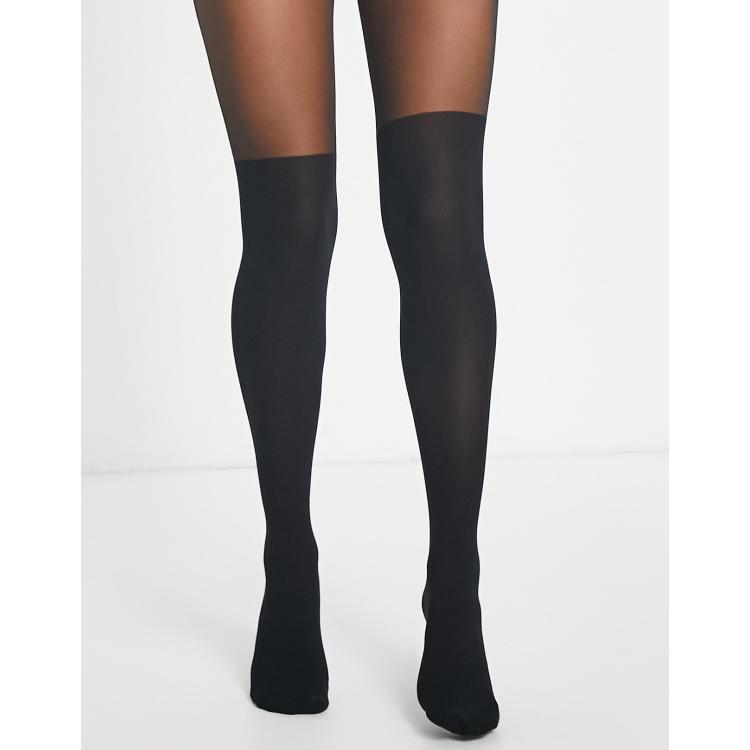 Vero Moda stocking illusion tights in black | ASOS