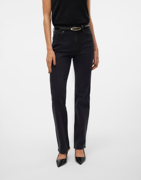 Vero Moda Straight fit jeans in black denim