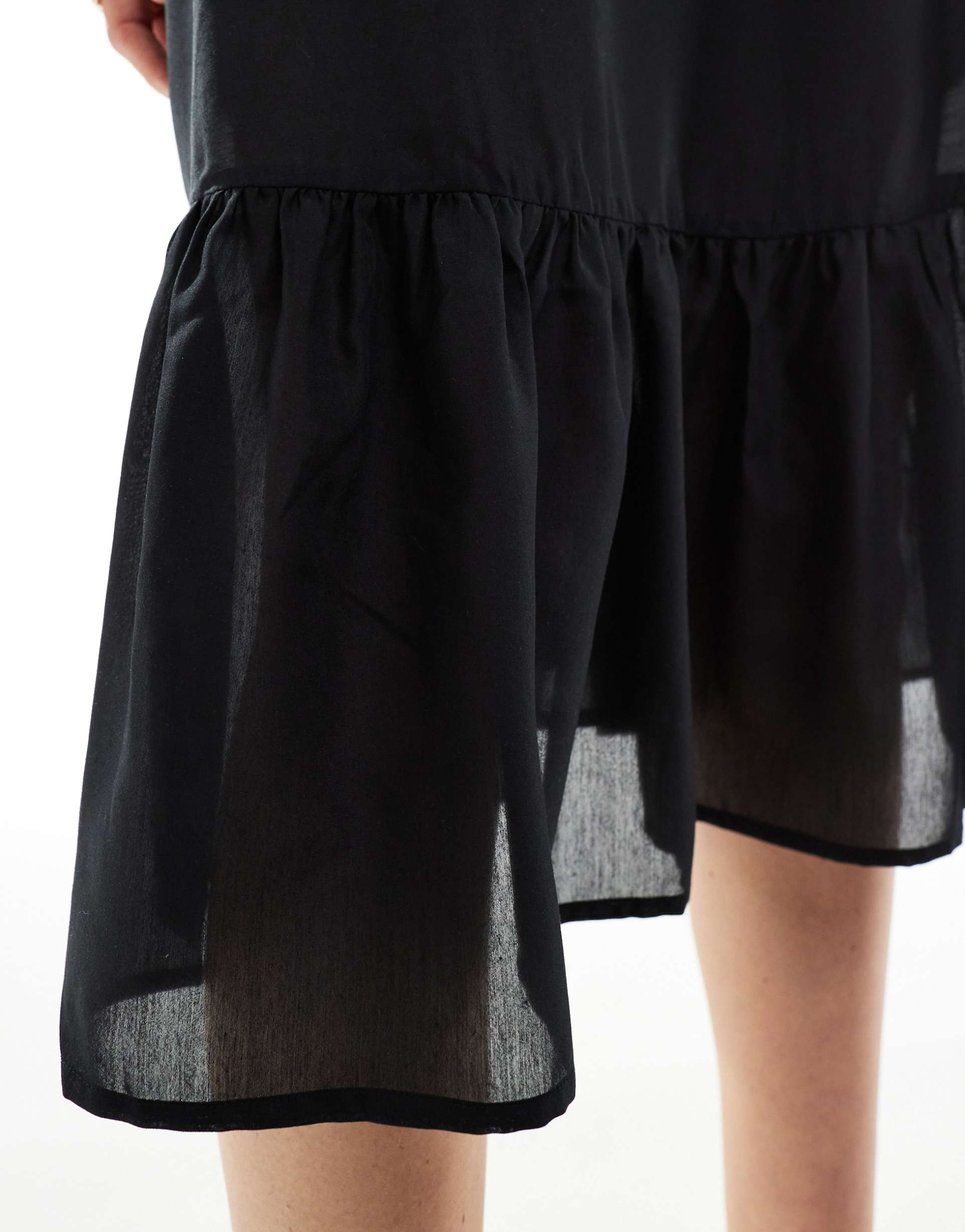 vero moda strappy beach mini dress in black