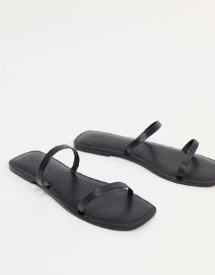 Vero Moda Double Strap Leather Sandals