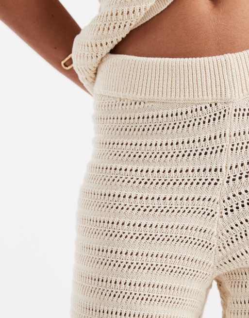 Vero Moda – Strickhose mit weitem Bein in Birkenweiß, Kombiteil, 5 von 5