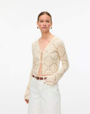 Vero Moda - Strickjacke in Birkenweiß-Neutral