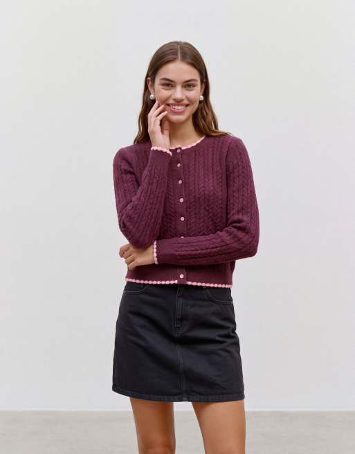 Vero Moda Strickjacke in Tawny Port, 3 von 5