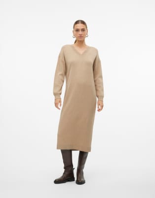 Vero Moda - Strickkleid in Cremeweiß