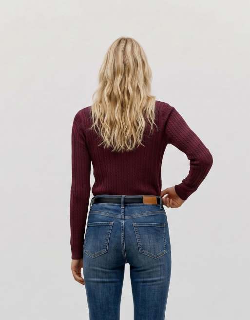 Vero Moda Strickoberteil in Weinrot, 2 von 5