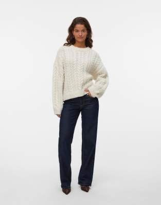 Vero Moda - Strickpullover in Birkenweiß-Neutral