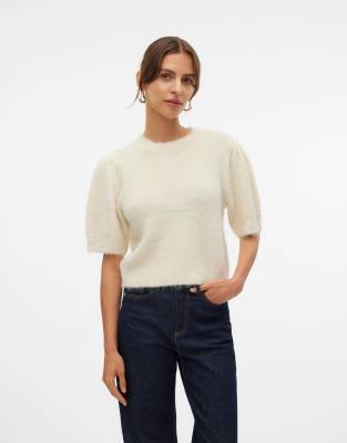 Vero Moda - Strickpullover in Birkenweiß-Neutral