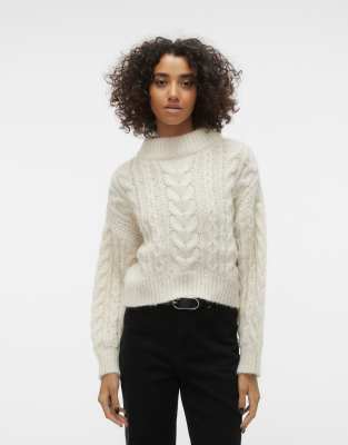 Vero Moda - Strickpullover in Birkenweiß-Neutral