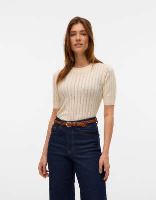 Vero Moda - Strickpullover in Birkenweiß-Neutral