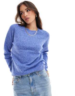 Vero Moda - Strickpullover in Blau mit Rundhalsausschnitt