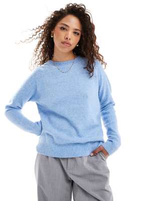 Vero Moda - Strickpullover in Jasper-Blau mit Rundhalsausschnitt