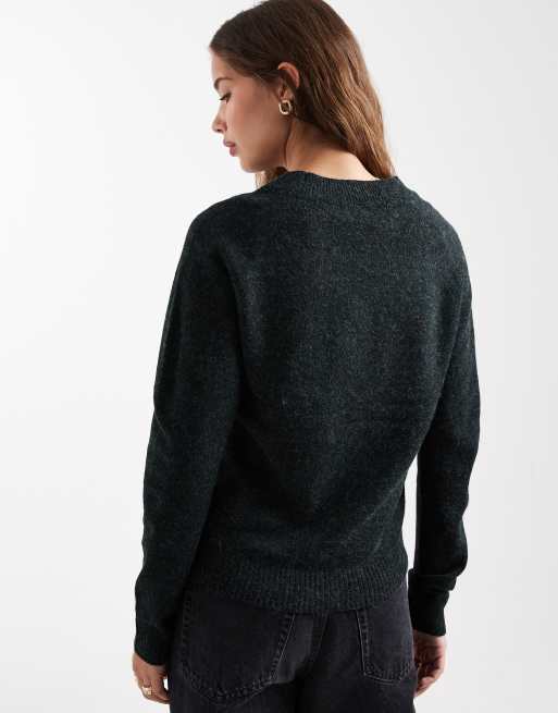 Vero Moda – Strickpullover in Kieferngrün mit Rundhalsausschnitt, 4 von 4