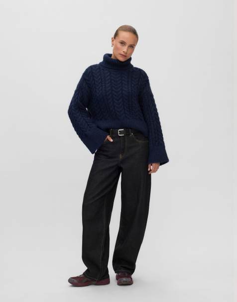 Vero Moda strikket pullover i marineblå - view 1