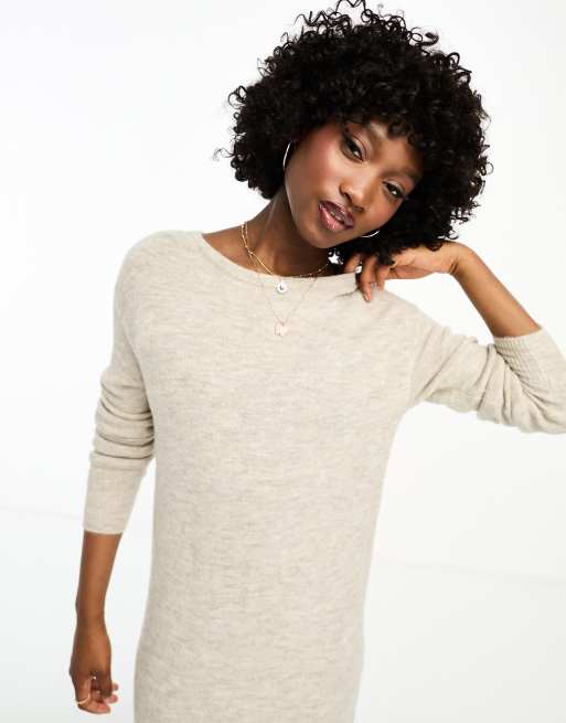 Vero Moda - Strikket sweater-midikjole i cremehvid, 3 af 4