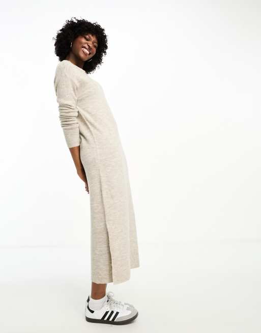 Vero Moda - Strikket sweater-midikjole i cremehvid, 4 af 4