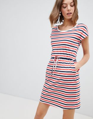 Vero Moda Stripe Jersey Dress With Tie 